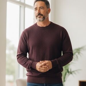 Men's Burgundy Crewneck Sweater